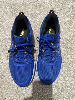 Asics Men’s Athletic Shoes in Royal Blue with Black and Yellow Accents